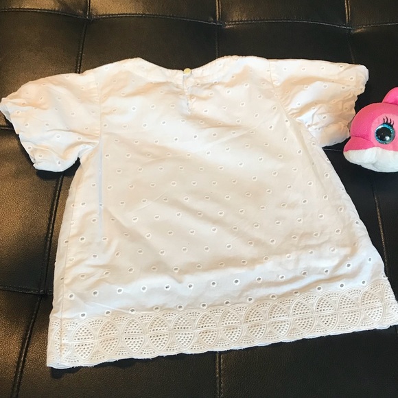 J. Crew Crewcuts Girl’s White Short Sleeve Top - Picture 5 of 8